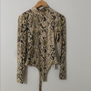 GUESS Snakeskin Print Bodysuit